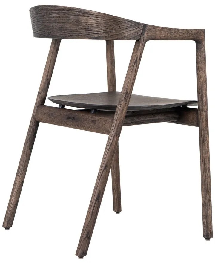 Hnedá jedálenská stolička z dubového dreva Muna – Gazzda