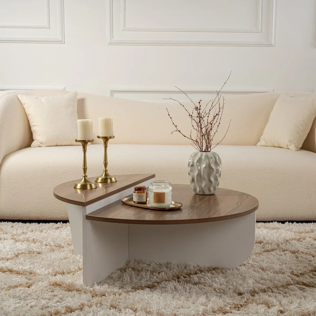 Konferenčný stolík Orion Walnut White