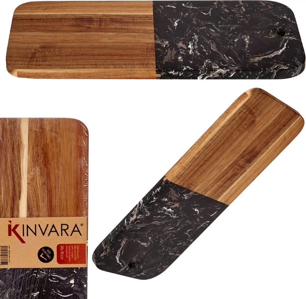 Doska na krájanie PREPPY 38x18 cm z masívu/čierny mramor