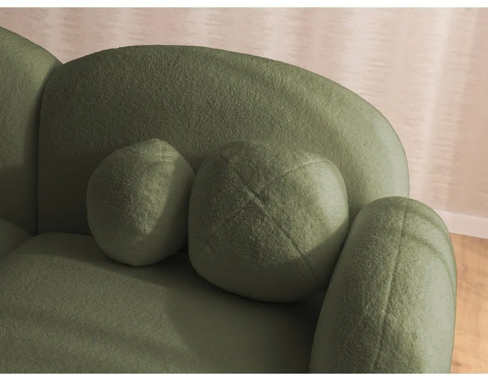 Zelená rohová pohovka z textílie buklé (pravý roh/s leňoškou) Orbit – Ropez