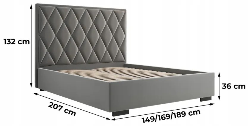 AMADEUS 140X200 MANŽELSKÁ POSTEĽ S ROŠTOM BIELA EKO-KOŽA