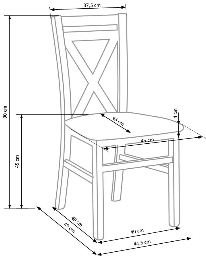 Drevená jedálenská stolička DARIUSZ 2 – masív, viac farieb Biela