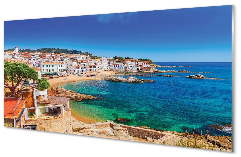 Obraz na akrylátovom skle Španielsko coast beach city 125x50 cm