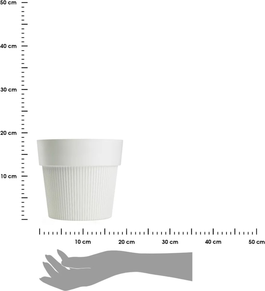 PLASTOVÝ KVETINÁČ SILVA LINE 20X17,5 CM KRÉMOVÁ