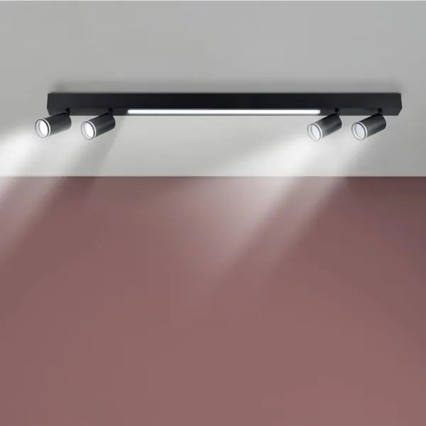 LED Stropné svietidlo PARIS LED/24W/230V + 4xGU10/10W čierna