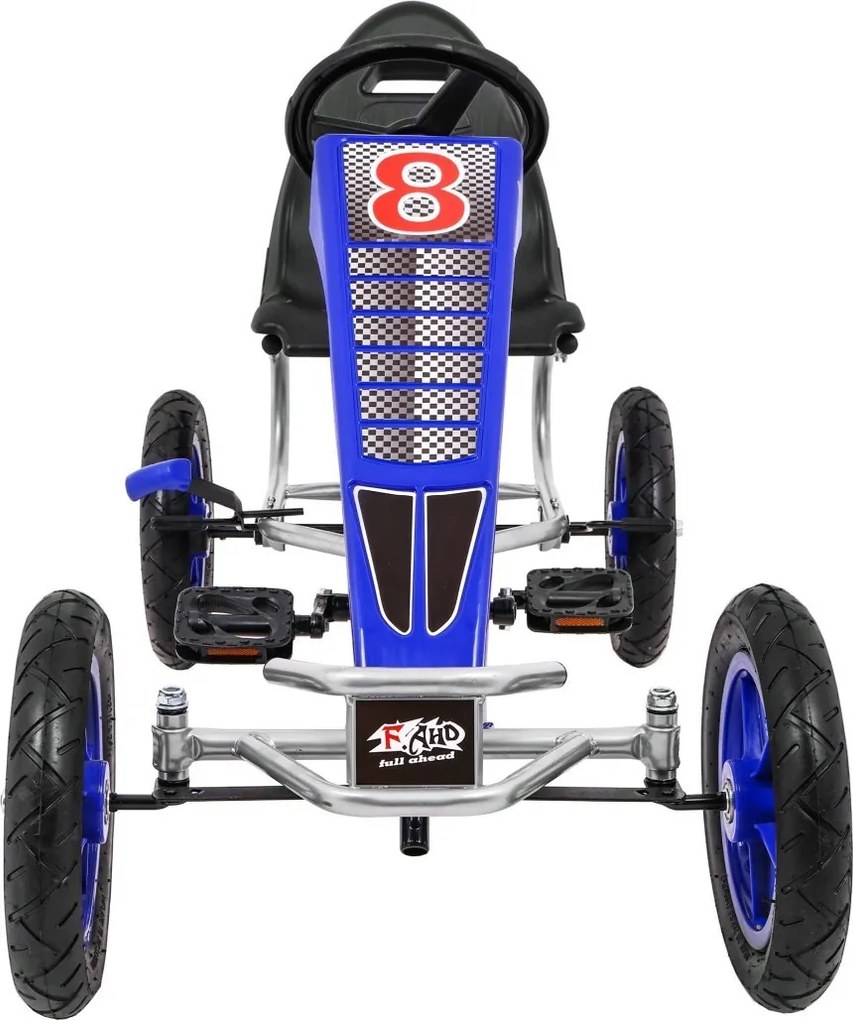 Ramiz Full Ahead AIR pedálová motokára pre deti 3+ Modrá + Nastavenie sedadla + Nafukovacie kolesá + Ručná brzda