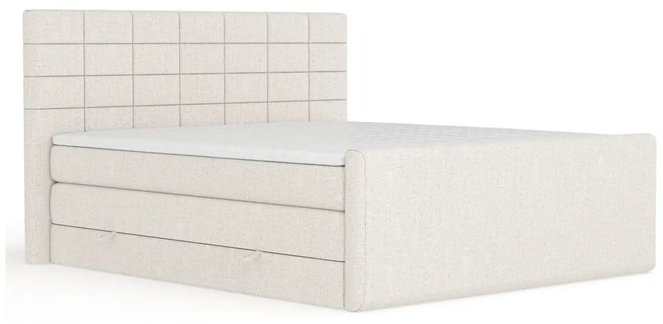 Béžová boxspring posteľ s úložným priestorom 140x200 cm Ava – Maison de Rêve