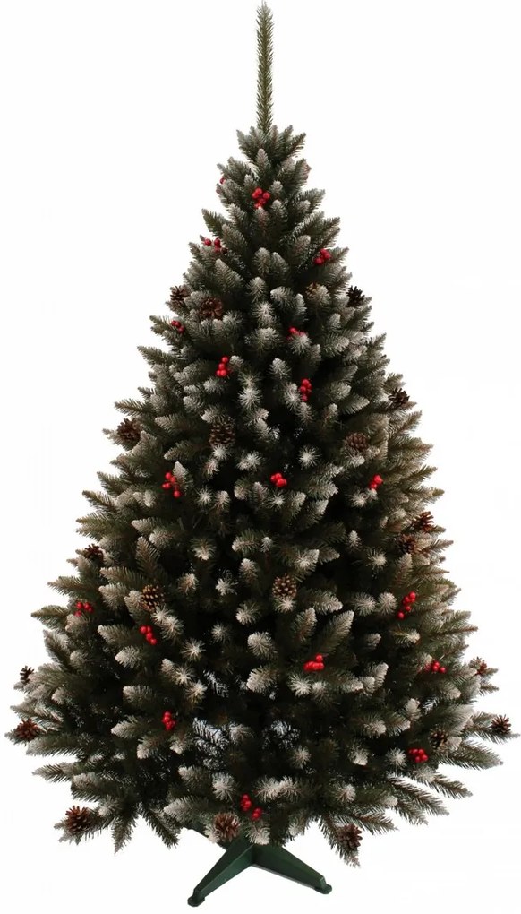 Vianočný stromček Smrek so šiškou a jarabinou 220 cm
