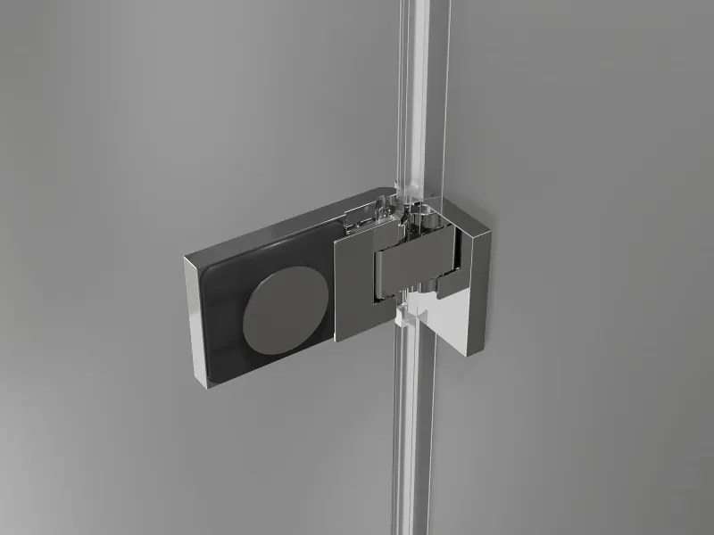 Mexen Lunar-F Duo, skladací sprchový kút 80 x 75 cm, 8mm číre sklo, chrómový profil, 836-080L-075P-01-00