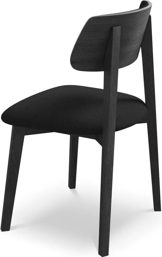 Čierna jedálenská stolička z masívneho dreva Niu – Makamii