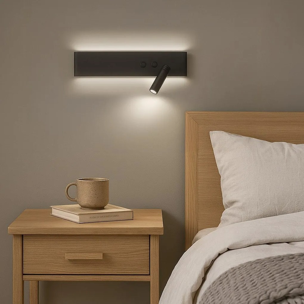 Nástenné LED svietidlo Resort R, 1x LED 10+3w, 4000k, (možnosť polohovania), b