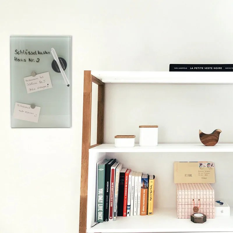 Skrinka na kľúče KEY GLASS, na 8 kľúčov, biela