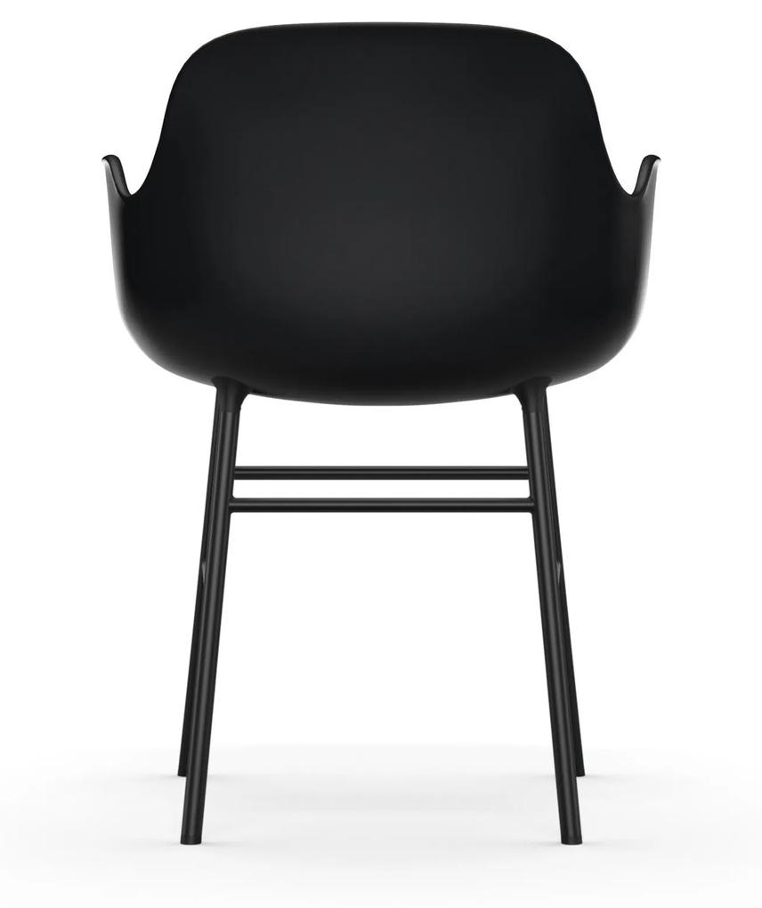 Stolička Form Armchair – čierna/čierna oceľ