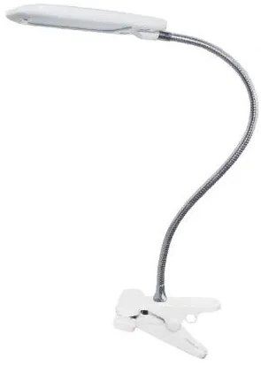 ACA Lighting LED stolný lampička s vypínačom a klipom BAZ 5W/230V/4000K/340Lm/120°/IP20, biela