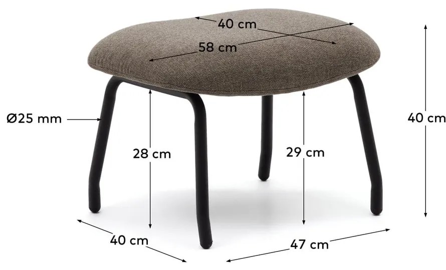 Hnedý taburet Belina – Kave Home