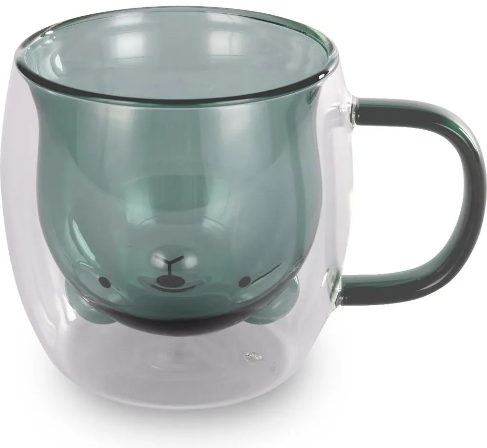 Lamart LT9127 2-dielna súprava pohárov Bear Vaso, 250 ml, zelená
