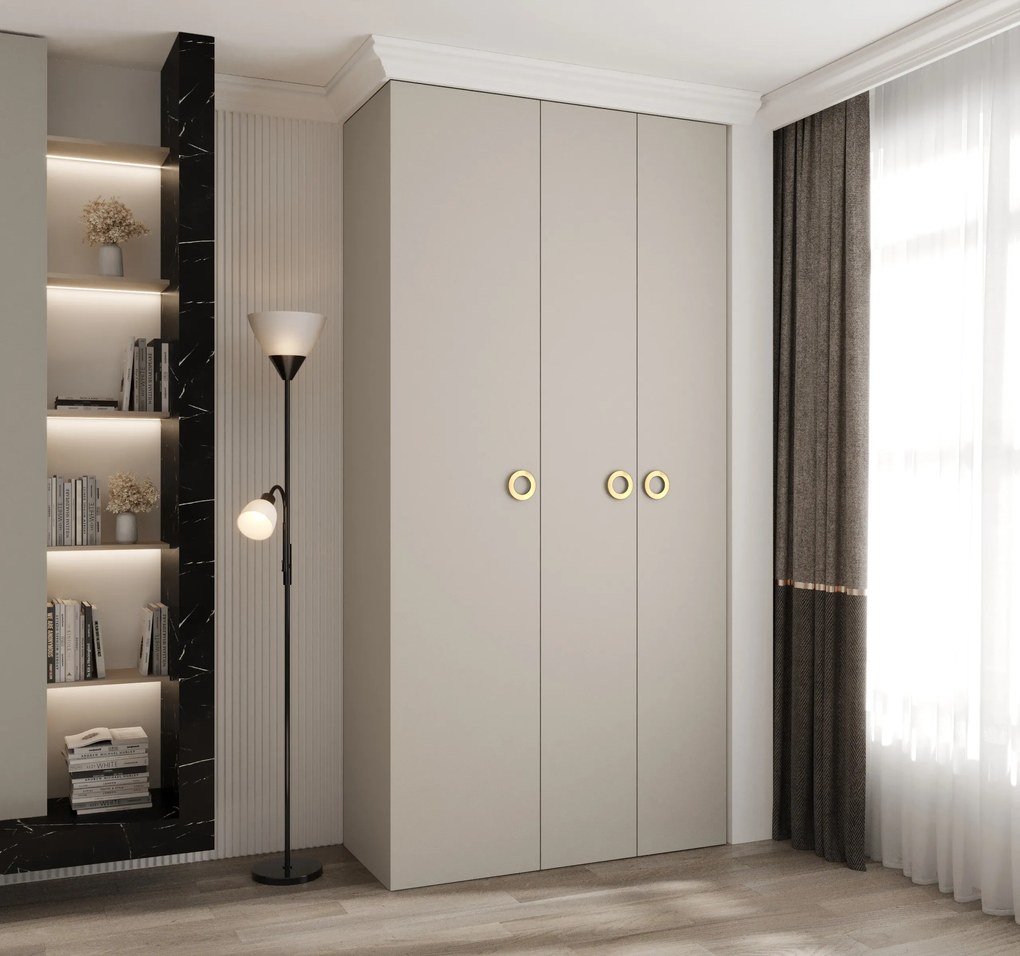 Šatníková skriňa 120 cm Carmela 40-1 (kašmír + zlatá). Akcia -20%. Vlastná spoľahlivá doprava až k Vám domov. 1126512