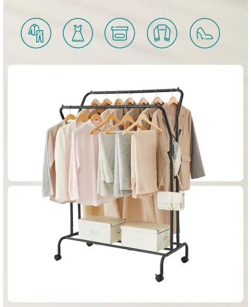 Mobilný stojanový vešiak LINEA čierny