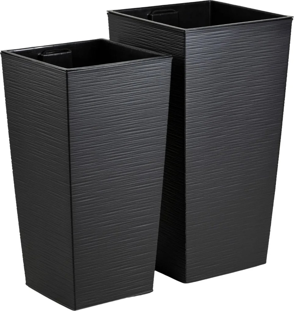 Plastový kvetináč Porto Riflo 67,7x35x35 cm čierny