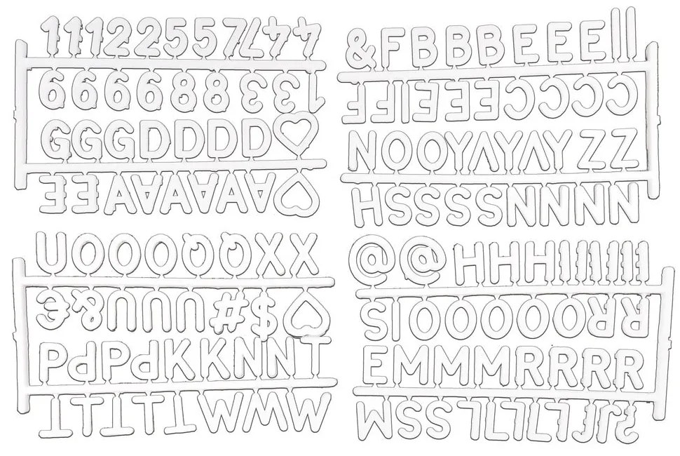 Biele písmená na organizéry 11.5x20x3 cm – Homéa