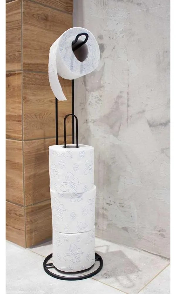 DekorStyle Stojan na toaletný papier Loft čierny
