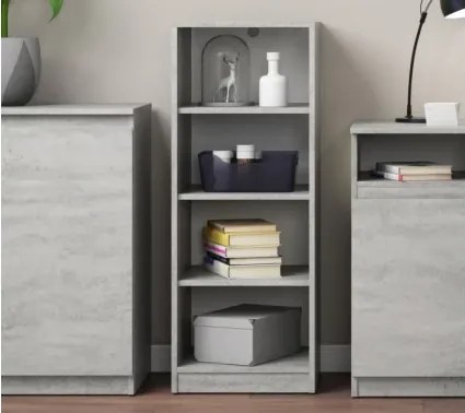 Polovysoký regál Carlos, sivý betón, šírka 40 cm%