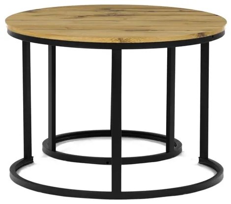 Autronic BONTEC Konferenčný stolík 70x70x51cm, mdf, divoký dub, CT-X7122 OAK Farba: Čierna