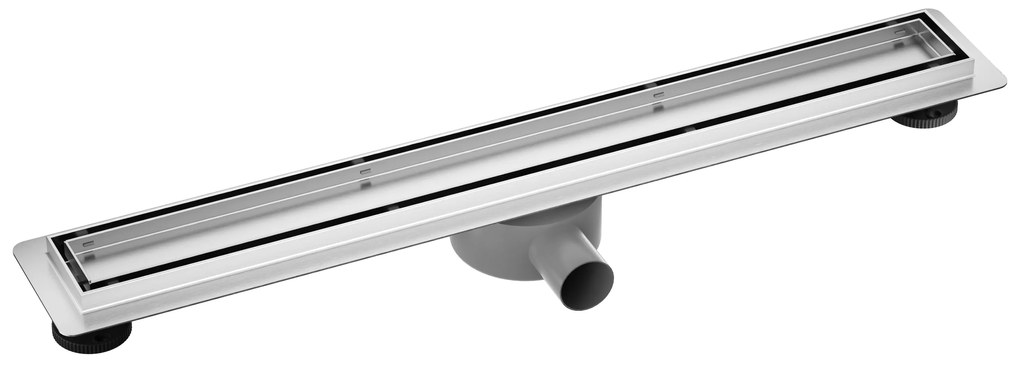 CERANO Cerano, Lineárny odtokový žľab 2v1 70 cm s otočným sifónom o 360°, chrómová, CER-CER-414926