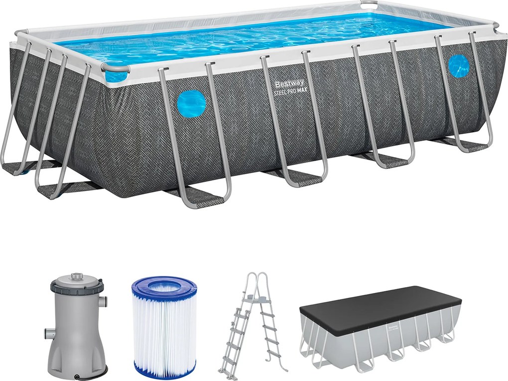 BESTWAY Steel Pro Max Splashview Bazén 488 x 244 x 122 cm, kartušová filtrácia 561MB
