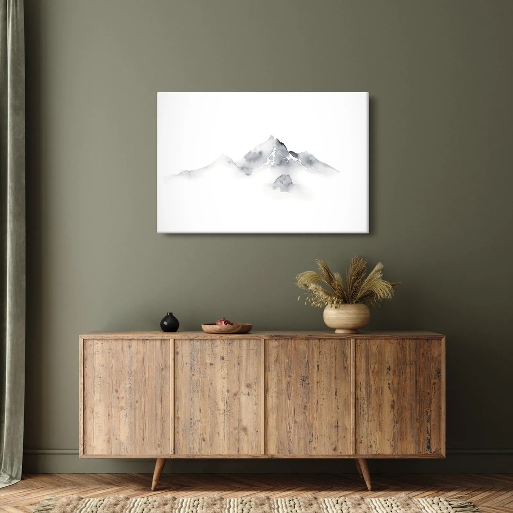Obraz - Atramentová maľba hôr (90x60 cm)