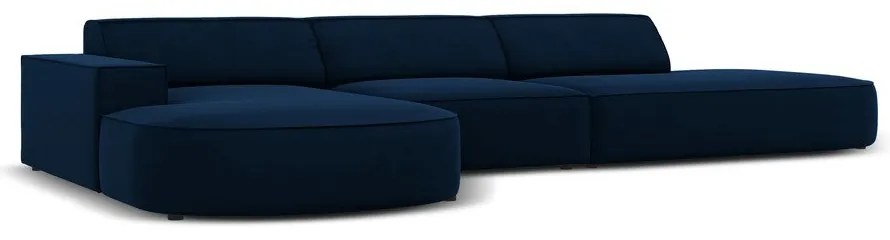 Modrá zamatová rohová pohovka (ľavý roh) Jodie - Micadoni Home