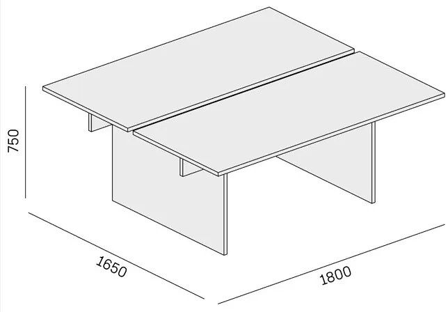 Stôl double SOLID, 180x165 cm, biela