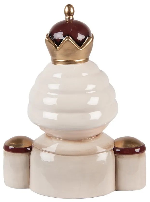 Béžová keramická dekorácia Luskáčik Nutcracker - 17*12*23 cm