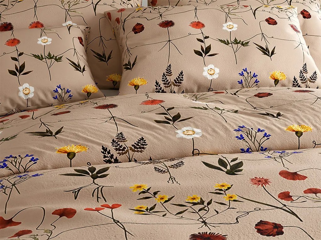 Mikroplyšové obliečky HERBAR béžové Rozmer obliečky: 2 ks 70 x 90 cm | 200 x 220 cm