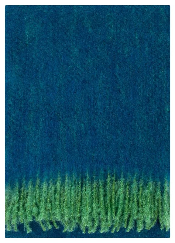 Mohérová deka Revontuli 130x170, zeleno-čučoriedková