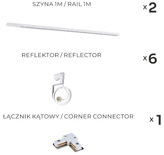 Zuma Line 3580 - Bodové svietidlo do lištového systému MASTER 6xGU10/15W/230V biele