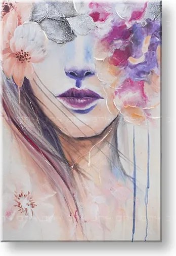 Maľovaný obraz na stenu ŽENA 60x90 cm