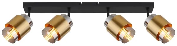 Globo 15560-4 - Bodové svietidlo MILLEY 4xE27/40W/230V čierna/mosadz