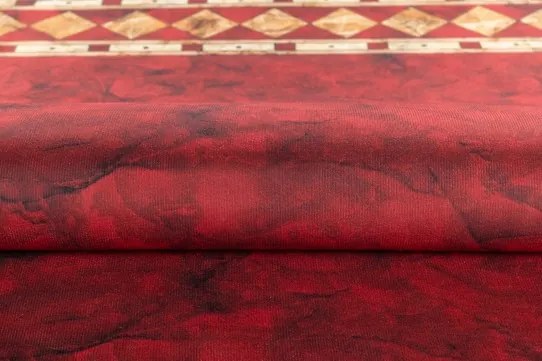 Protišmykový koberec / behúň CRYSTAL PRINT červený / čierny