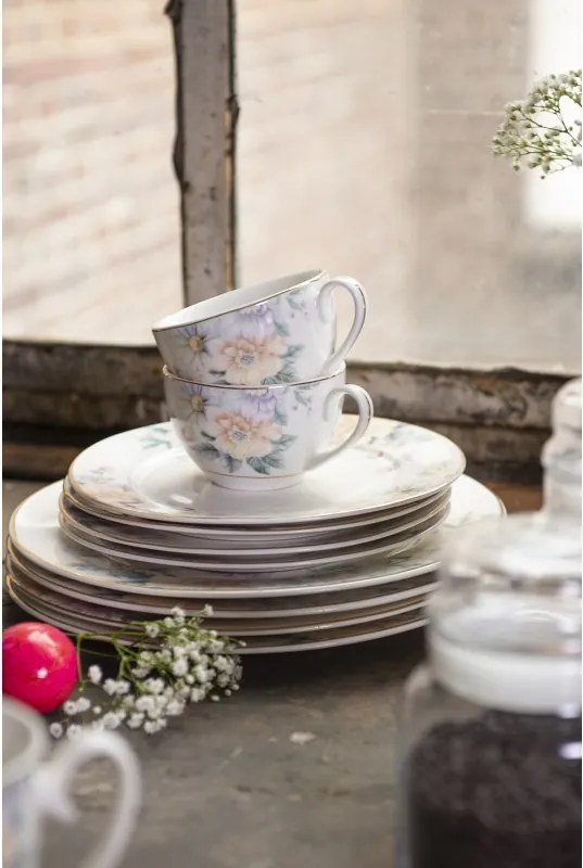 Porcelánový dezertný tanierik s kvetinami Flowers - Ø 18*2 cm