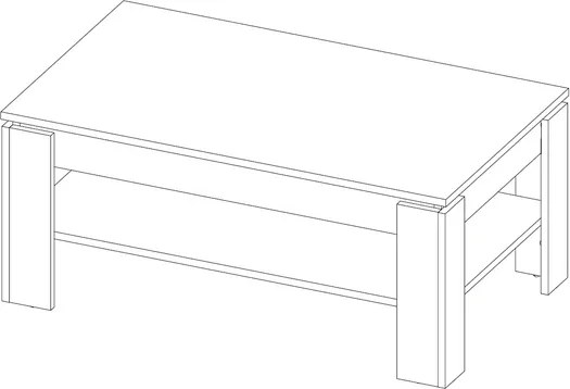 Konferenčný stolík Universal, biely, 110x65 cm