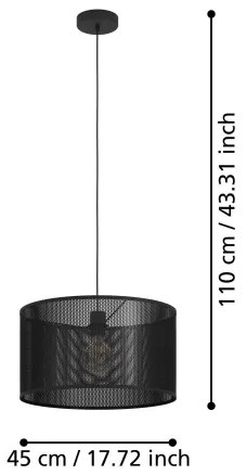 Eglo 43795 - Luster na lanku MANBY 1xE27/40W/230V