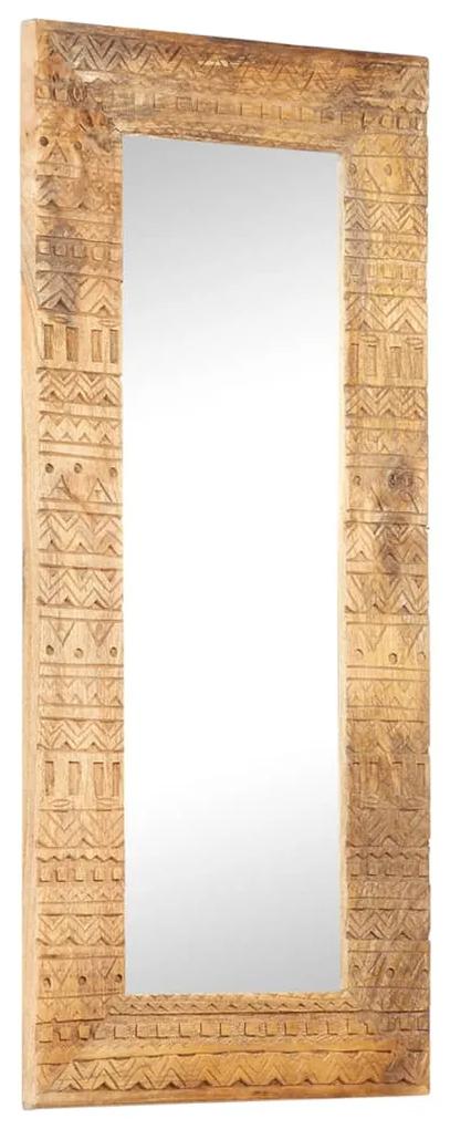 Ručne vyrezávané zrkadlo 110x50x11 cm masívne mangovníkové drevo