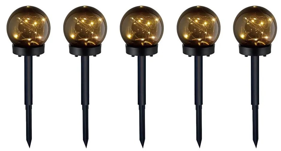 Kobi SADA 5x LED Solárna lampa 5xLED/0,12W/1,2V 3000K IP44 čierna KB0361