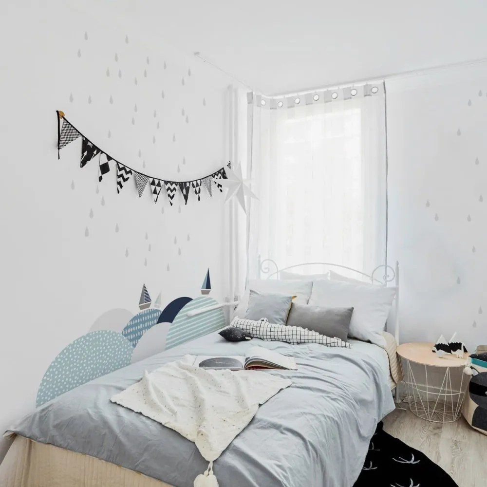 Samolepka do detskej izby sada kvapky sivá 4x4cm