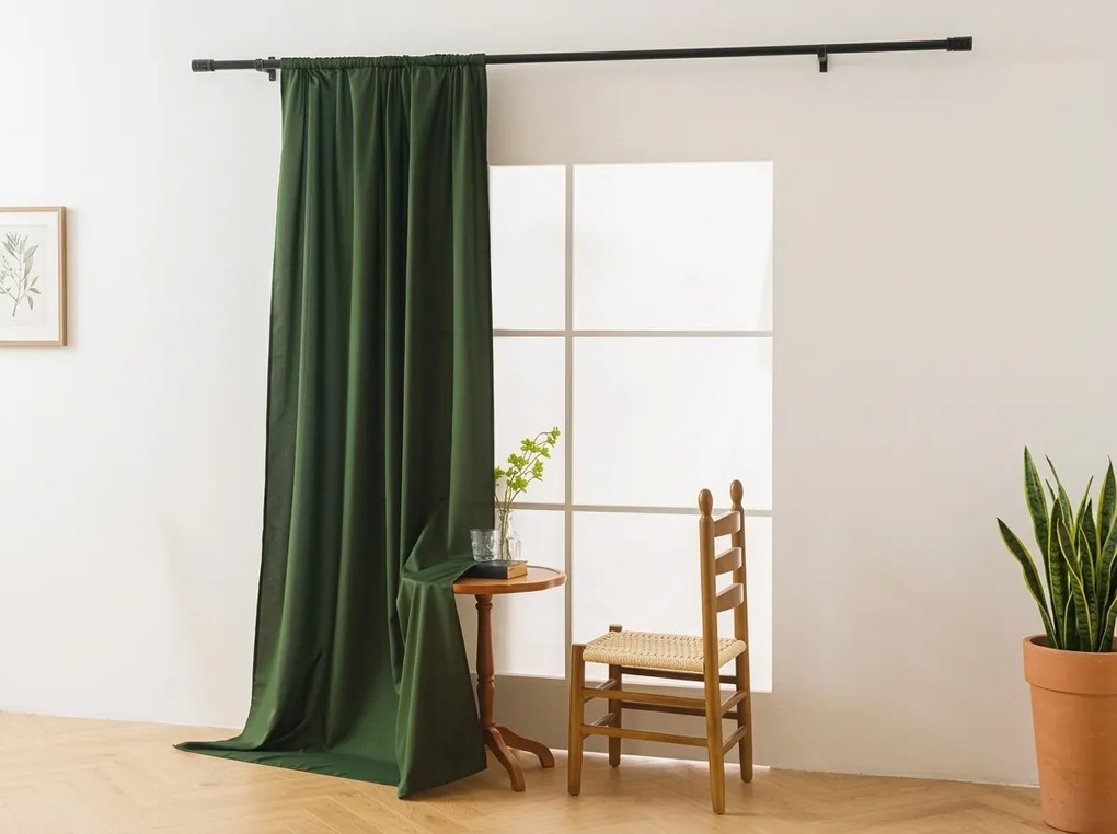 Záves OXFORD LIGHT 140x250 cm, tmavozelený Zavesenie: Riasiaca páska