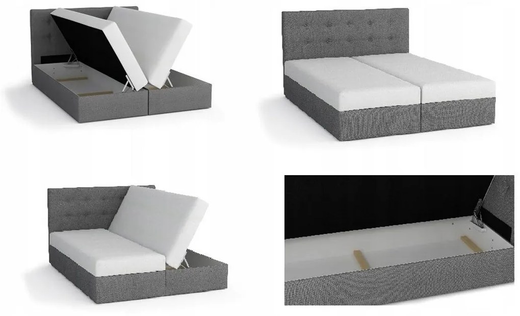 Čalúnená posteľ LAKE 2 + matrac - cosmic100 / 140x200 / s vrchným matracom