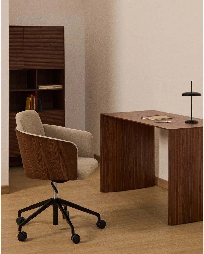 Hnedá čalúnená kancelárska stolička Madai – Kave Home