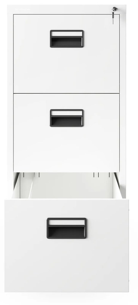 Kovová kartotéka, 3 zásuvky SARA V3, 460 x 1020 x 620 mm, biela