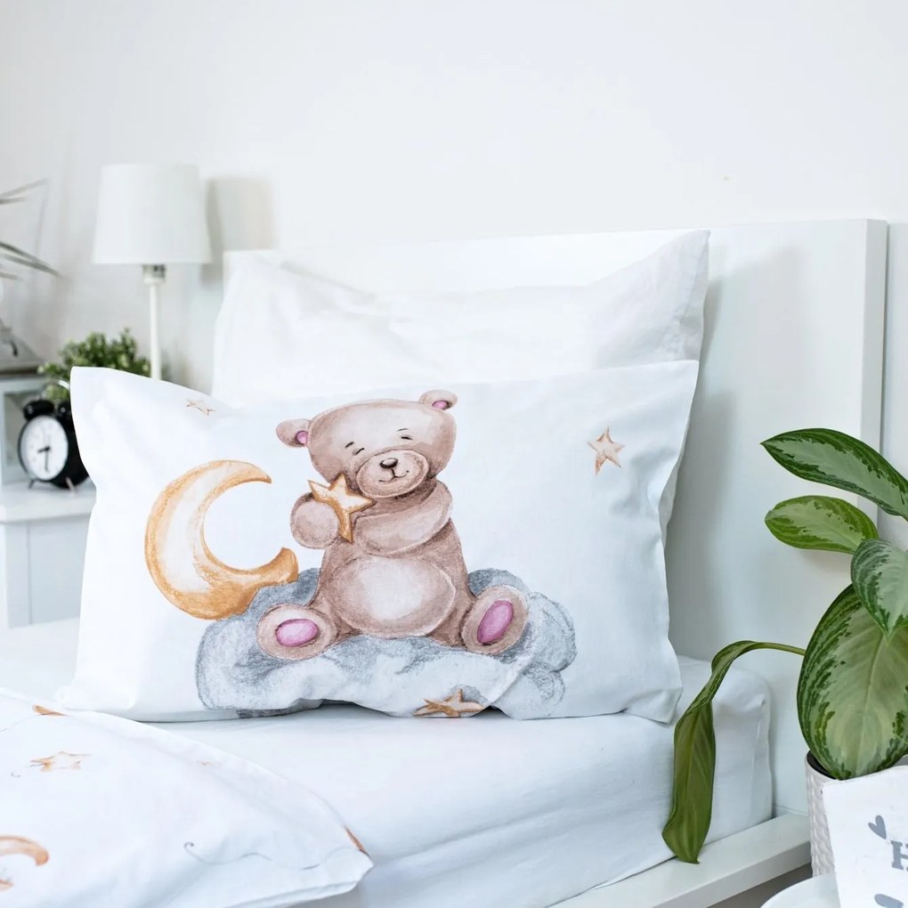 Obliečky do detskej postieľky Medvedík s balónikmi - 100% bavlna - 40x60 cm + 100x135 cm